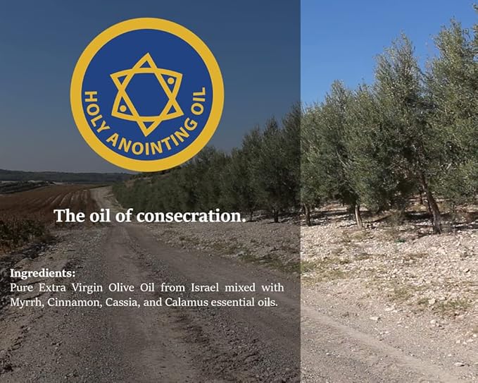 Holy Anointing Oil from Israel, Holy Spiritual Oils Bottles from Jerusalem Blessed, Handmade with Natural Ingredients and Blessed for Wedding Ceremony, Religious Use, 1.01 Fl Oz