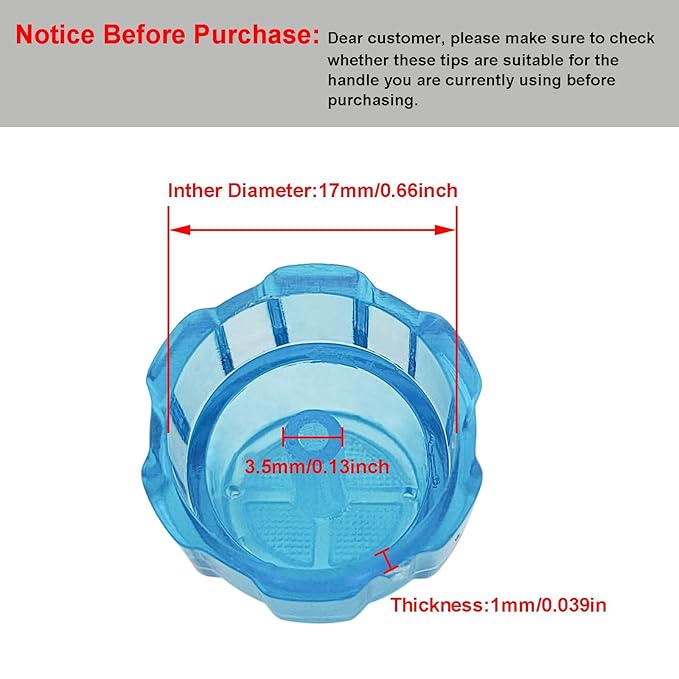 Elitzia Plastic Hydro Dermabrasion Microderma Heads Hydro Facial Aqua Peel Tips Water Peeling Caps Facial Care Skin Cleaning Tool Beauty Machine Replacement Spare Parts 8pcs Per Set （Capri Blue）