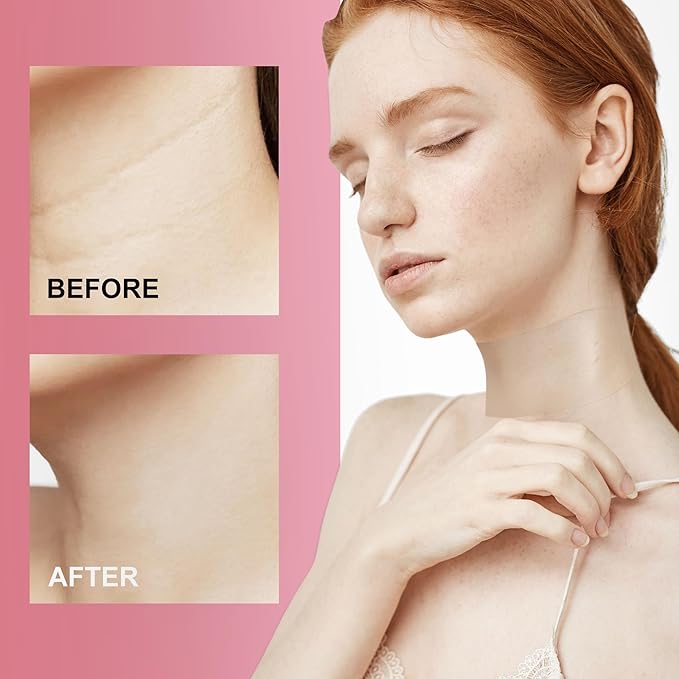 Reusable Wrinkle Patches - Silicone Fusion Treatment Forehead Patches for Brow Lift, Wrinkle Smoothers, Reduce Frown Lines & Face Lift - 3 Pack (Neck)