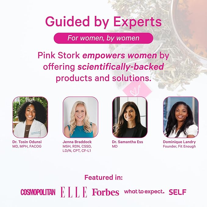 Pink Stork Labor Prep Tea, Organic Red Raspberry Leaf with Chamomile and Rosehip, Caffeine-Free, Pregnancy Must Haves, Labor and Delivery Essentials, Third Trimester Pregnancy - 15 Sachets