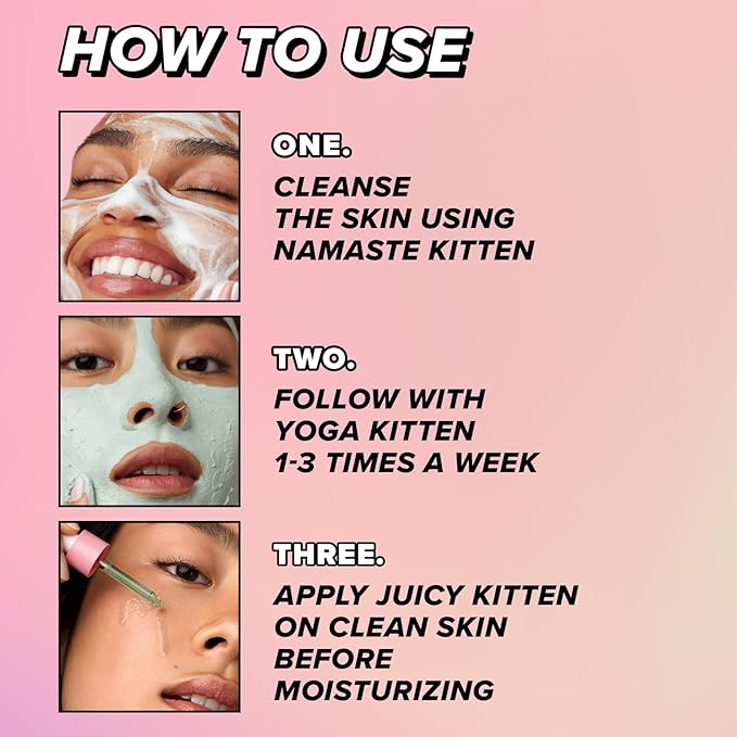 I DEW CARE Blemish Heartleaf Skincare Set - Kitten My Balance On | Foam Cleanser & Wash-off Mask & Serum, Clear and Soothe Irritation, Abosorb Excess Oil, Gentle Face Wash, Travel Size