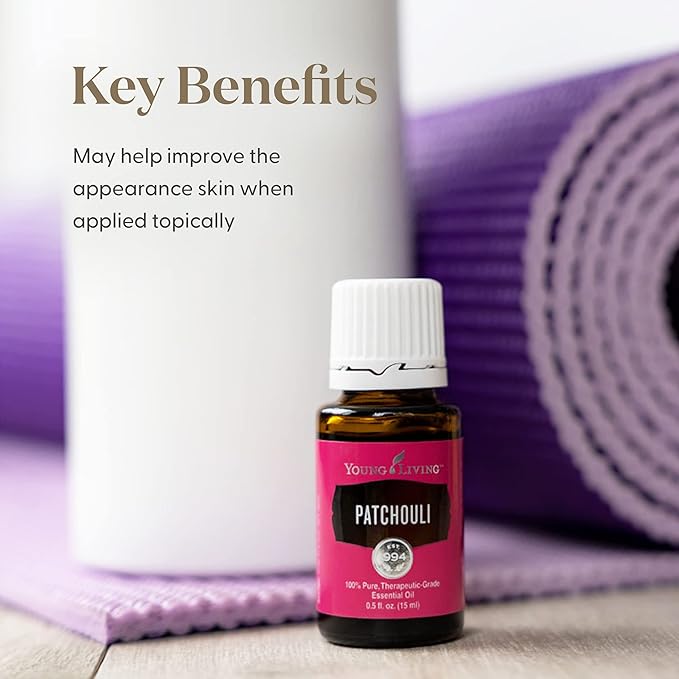 Young Living Patchouli Essential Oil 15ml - Pure, Earthy Aroma for Relaxation, Meditation, Peace, and Grounding - Premium Quality