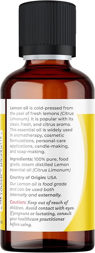 Viva Doria 100% Pure Lemon Essential Oil, Undiluted, Food Grade, USA Lemon Oil, 30 mL (1 Fl Oz)