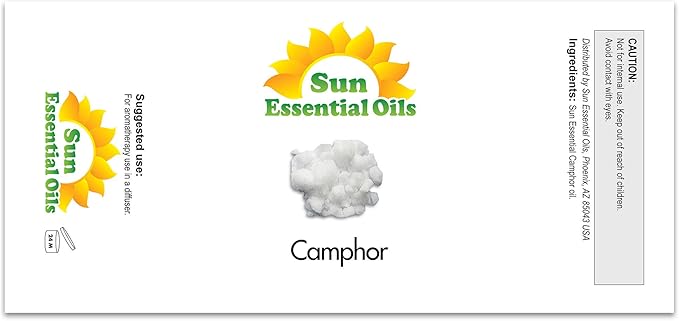 Sun Essential Oils Pure Camphor Essential Oil 8 oz – Aromatherapy Oil for Diffuser