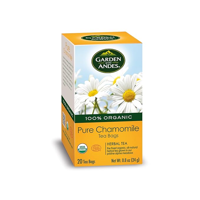 Garden of The Andes Pure Chamomile Herbal Tea -20 Individually Wrapped Tea Bags - Caffeine Free