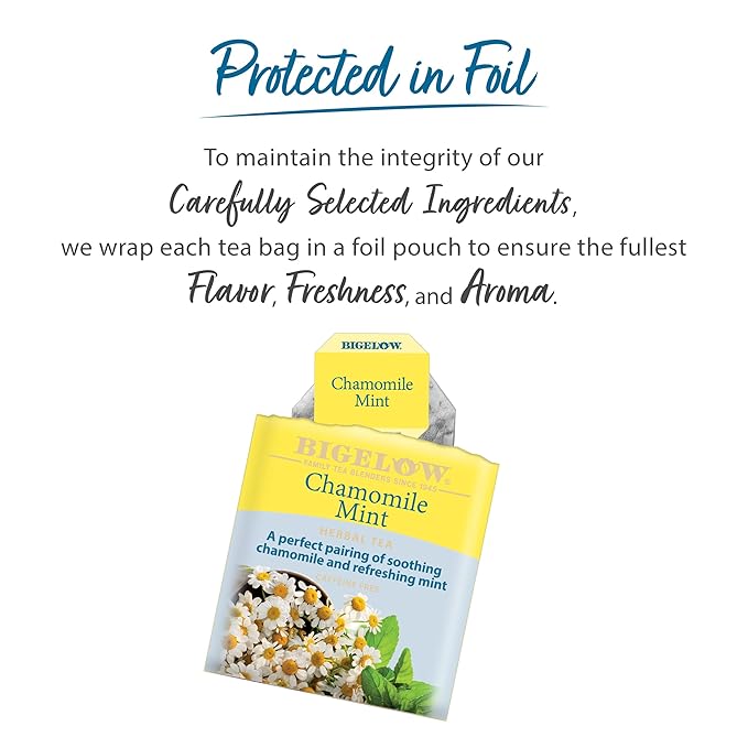 Bigelow Tea Chamomile Mint Herbal Tea, Caffeine Free Tea with Chamomile Mint, 20 Count Box (Pack of 6), 120 Total Tea Bags