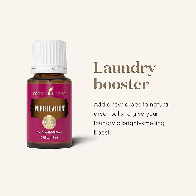 Young Living Purification Essential Oil 15ml | Soothing to Your Skin for Everyday Irritations | Laundry Boosting & Scent Neutralizing | Aromatherapy Diffuser & Freshener for Home