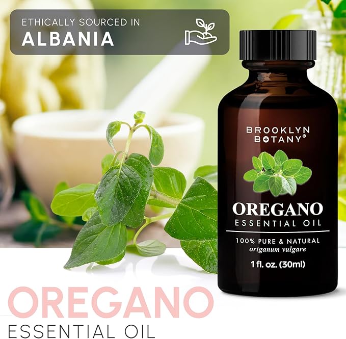 Brooklyn Botany Oregano Essential Oil – 100% Pure and Natural – Premium Grade Oil with Dropper - for Aromatherapy and Diffuser - 1 Fl Oz