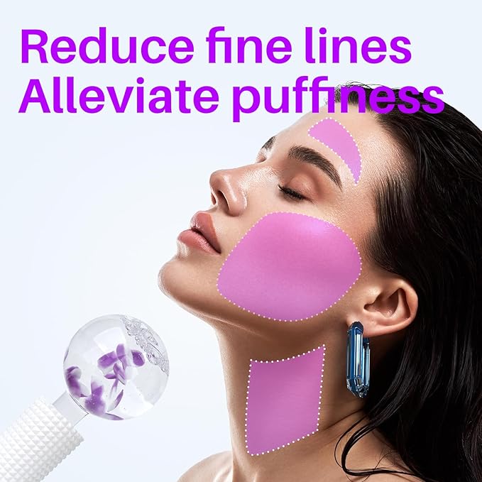 SPChannel 2PCS Ice Globes for Face Women Ice Balls Face Globes (Purple)