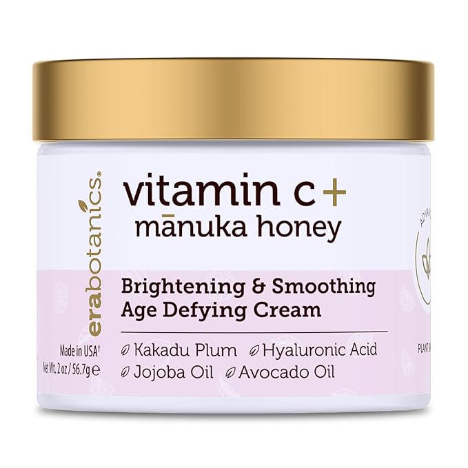 Era Organics Advanced Vitamin C Face Cream - Brightening and Nourishing with Jojoba Oil, Kakadu Plum for Fine Lines, Wrinkles