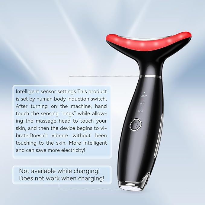 Neck Face Massager, 3-in-1 Portable Facial Massager, Face Sculpting Tool(Black)