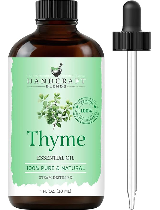 Handcraft Blends Thyme Essential Oil - 1 Fl Oz - 100% Pure and Natural - Premium Grade Essential Oil for Diffuser and Aromatherapy