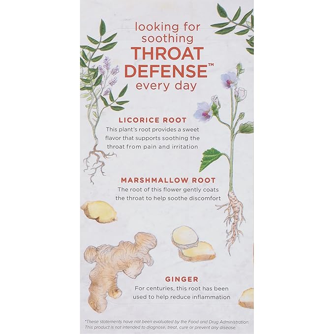 Bigelow Benefits Throat Defense (Ginger Honey Lemon Herbal), 18 Count (Pack of 6), 108 Total Tea Bags