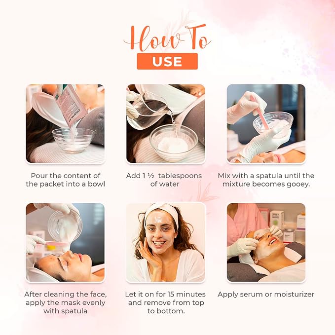 BRÜUN Peel-Off Jelly Mask Hydrating Premium Modeling Rubber Mask Spa Set - 10 Treatments (24k Gold, Lavender, Kiwi, Peppermint, Egyptian Rose, Matcha, Chamomile, Tea tree, Jazmine)