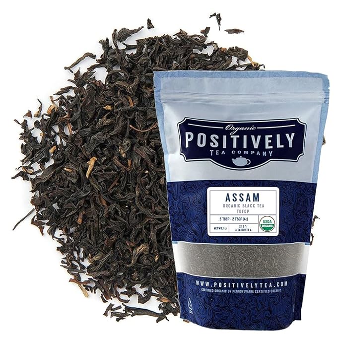 Organic Positively Tea Company, Assam TGFOP Black Tea, Loose Leaf, 16 Ounce
