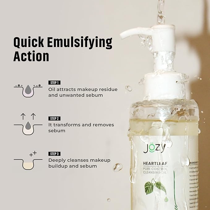 Jozy Pore Cleansing Oil – Lightweight Makeup & Blackhead Remover | Fragrance-Free, Hydrating | Gentle Botanical Cleanser for Sensitive Skin | Asian skincare | C-Beauty’s Answer to Glass Skin (200 ml)