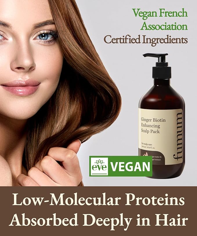 Fumum Ginger Biotin Enhancing Scalp Pack - 16.9oz/500ml, Nourishing, Effective for Healthy, Strong Hai and, Soothed Scalp in All Hair Types