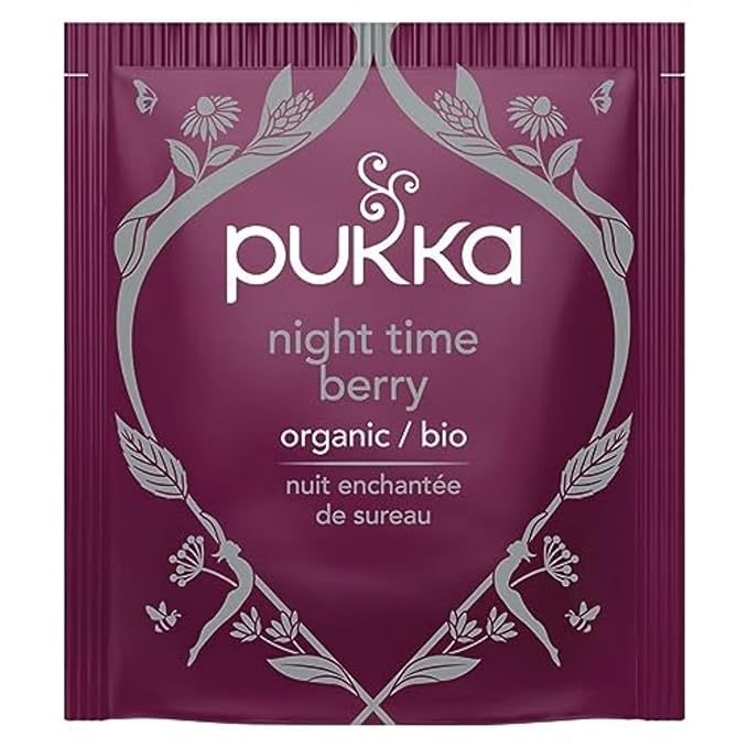 Pukka Night Time Berry Organic Herbal Tea, Soothing Infusion With Chamomile, Lavender & Elderberry, Tea Gift Set For Bedtime Relaxation, Caffeine Free, 80 Total Bags (20ct - Pack of 4)