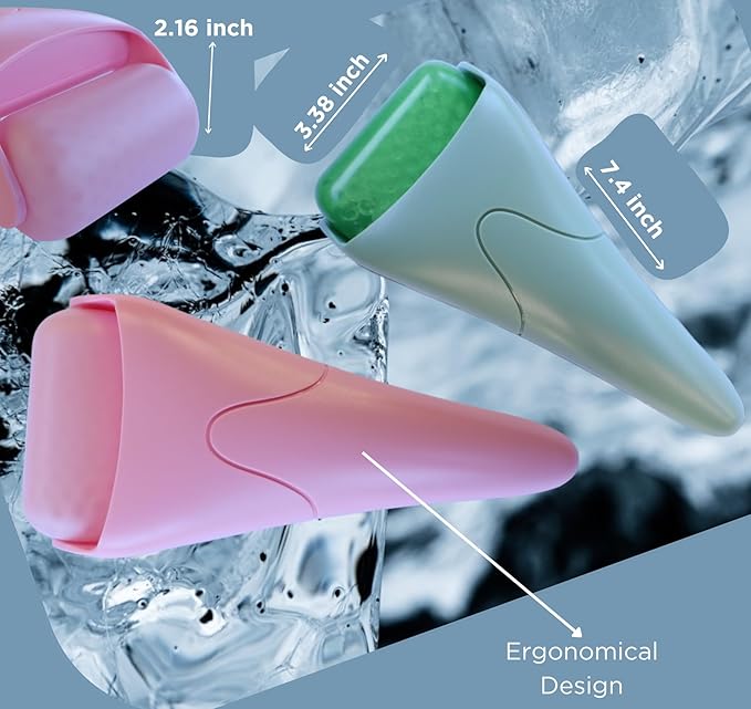 Ancloy Ice Roller for Face, Eyes, and Body, Reduce Puffiness, Pain Relief, Massage Roller for Muscle Tension, Facial and Body Skin Care Tool., for Women, Men, Kids, Gift (Green)