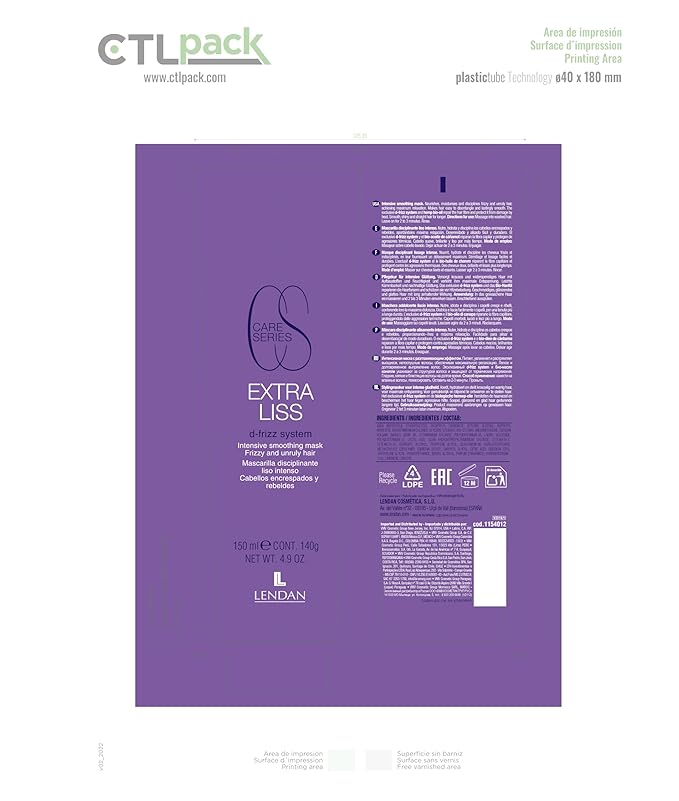 Lendan - Smoothing Hair Mask - Extra Liss Mask - 150 ml - for Frizzy and Unruly Hair - Hydrates, Nourishes, and Repairs the Cuticle - for Long-Lasting Smoothness - Anti-Frizz Hair