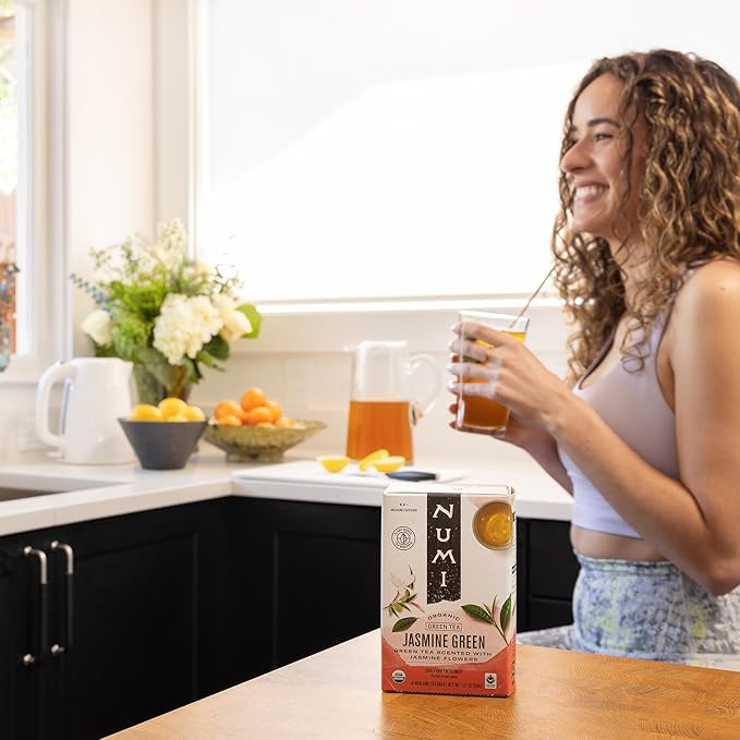 Numi Organic Green Tea Variety, 18 Tea Bags (Pack of 3), Gunpowder, Jasmine Green & Matcha Toasted Rice (Packaging May Vary)