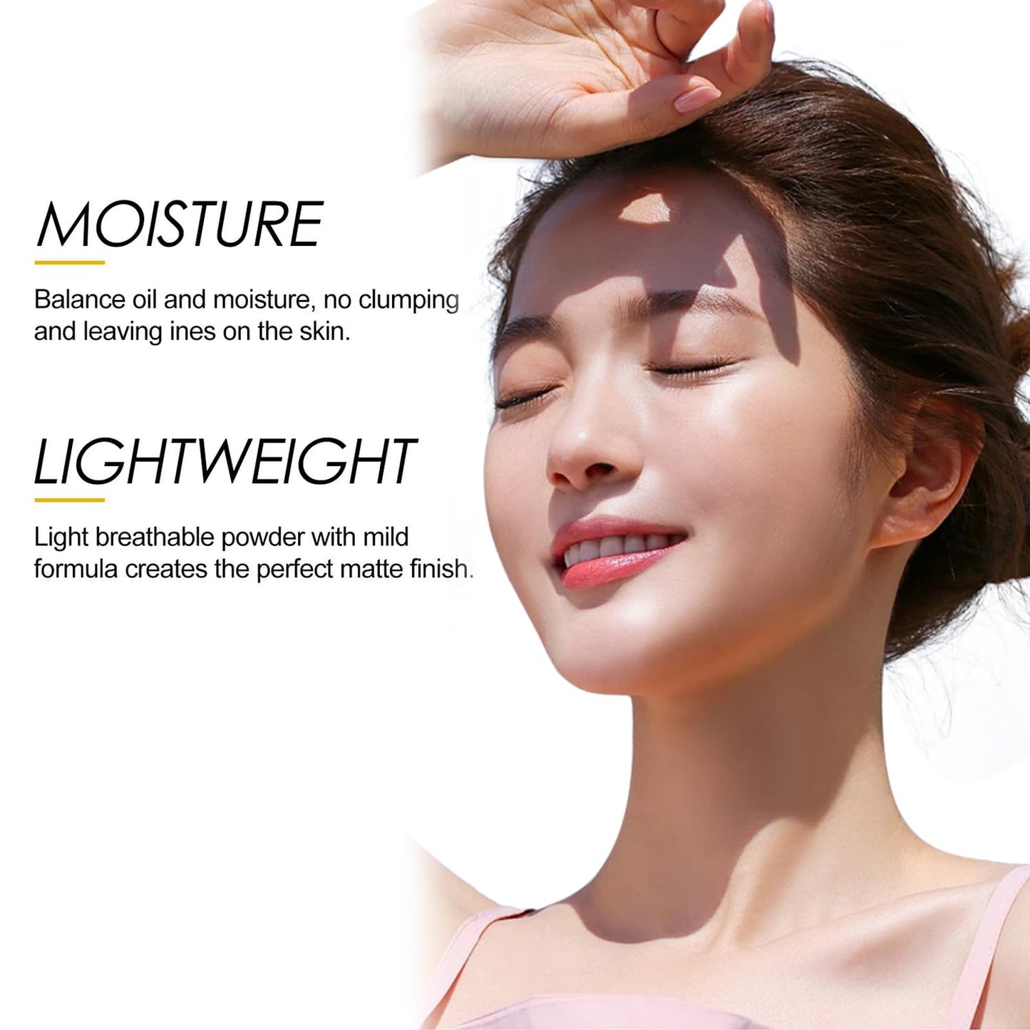 Mineral Sunscreen Setting Powder, Mineral Brush Setting Face Powder Makeup SPF 50 PA++ for All Skin, Oil Control Lightweight Breathable Concealer Brush Powder, Matte Smooth Translucent Face Powder