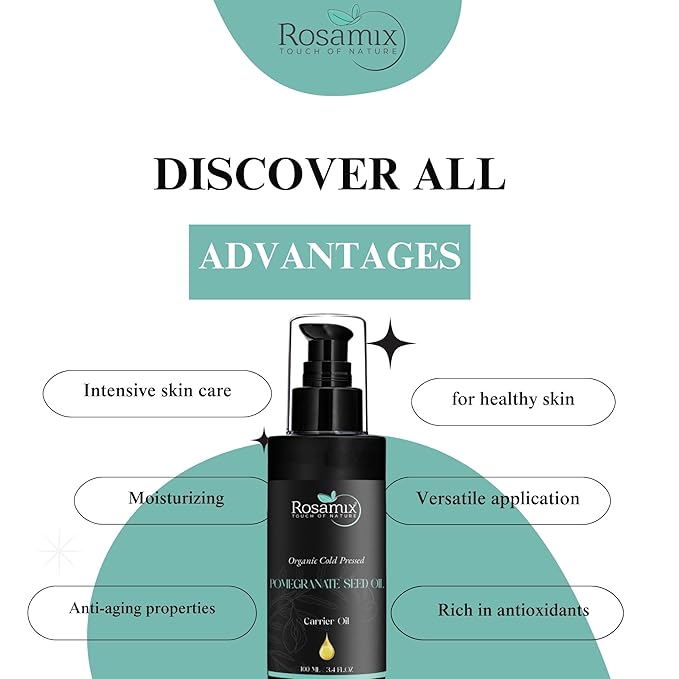 ORGANIC COLD PRESSED POMEGRANATE SEED OIL - 100% Pure - For Face, Skin.