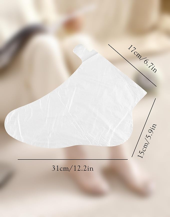 Zittop 100Pcs Plastic Foot Covers 2024 Upgrade Disposable Socks, Paraffin Bath Foot Moisturizer Socks, Prevent Dry and Cracked feet and moisturize feet (100P Transparent)