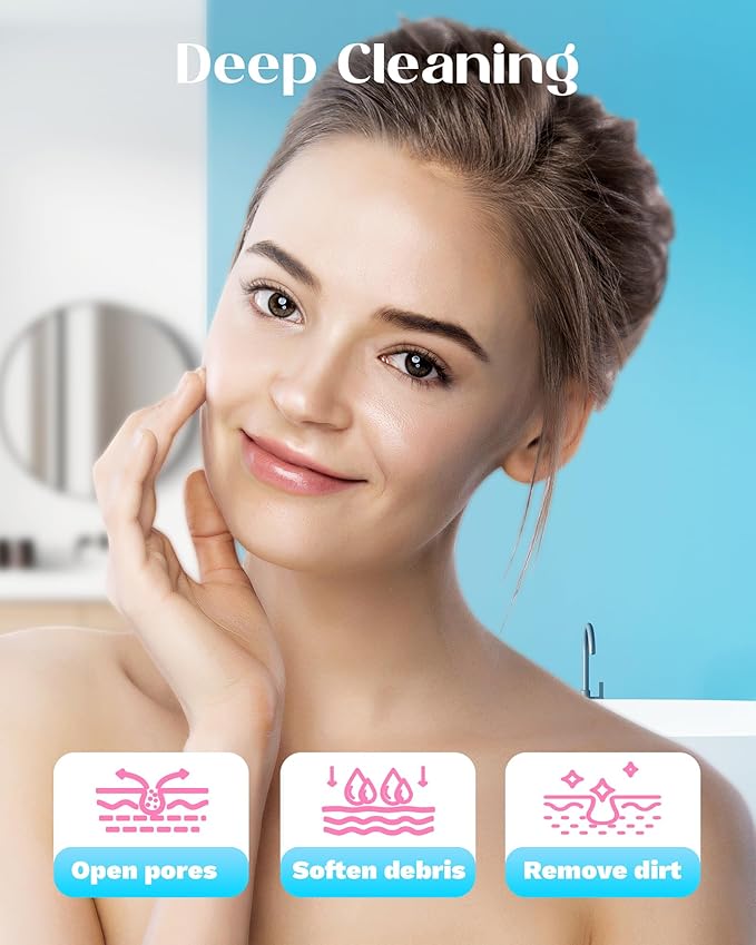 Wavytalk Facial Steamer,Warm Mist Face Steamer with 360° Rotatable Sprayer Nozzle for Deep Cleaning Unclogs Pores,Portable Face Humidifier Skin Care for Home Facial SPA Sauna Salon