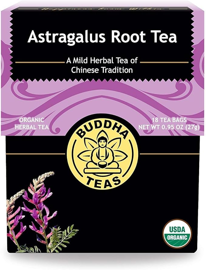 Buddha Teas Organic Astragalus Root Tea | 18 Bleach-Free Tea Bags | Made in the USA | Caffeine-Free | No GMOs