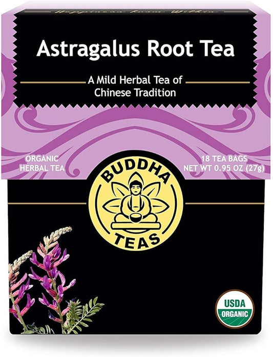 Buddha Teas Organic Astragalus Root Tea | 18 Bleach-Free Tea Bags | Made in the USA | Caffeine-Free | No GMOs
