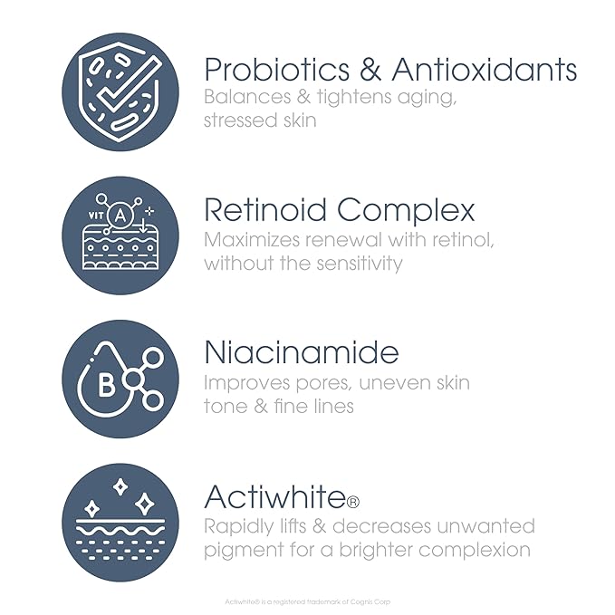 Glowbiotics Retinol Anti-Aging + Brightening Treatment: Reduces Fine Lines, Wrinkles & Sun Damage, Firms, Tightens, and Brightens Skin with Niacinamide & Bakuchiol, 1 Fl Oz