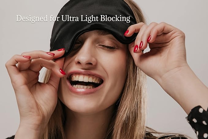 Premium Handcrafted 25 Momme Mulberry Silk Eye Mask for Sleeping (Golden Honey)