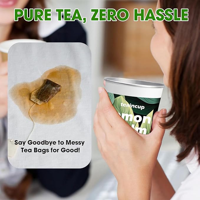 Organic Tea Sampler – 10 Eco-Friendly Tea Cups for Hot or Iced Teas, Premium Loose Leaf Teas Variety Pack – Jasmine, Chamomile, Hibiscus, Lemon Balm, Green Tea