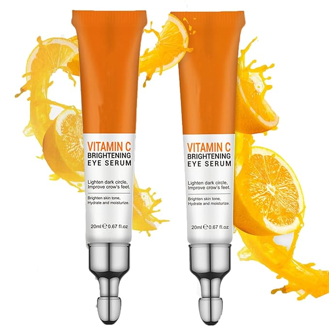 Vitamin C Eye Cream for Dark Circles, Fine Lines Puffiness Crow's Feet Eye Bags Under Eyes Treatment for Women & Men, Advanced Super C Serum With Hyaluronic Acid 1.34 oz (2)