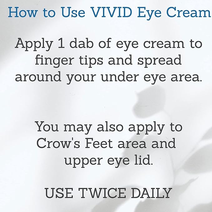 VIVID Peptide Eye Cream with Whitonyl for Dark Circles, Puffiness and Fine Lines - Brightens and Boosts Collagen for Firmness and Hydration