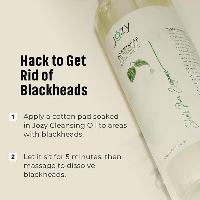 Jozy Pore Cleansing Oil – Lightweight Makeup & Blackhead Remover | Fragrance-Free, Hydrating | Gentle Botanical Cleanser for Sensitive Skin | Asian skincare | C-Beauty’s Answer to Glass Skin (200 ml)