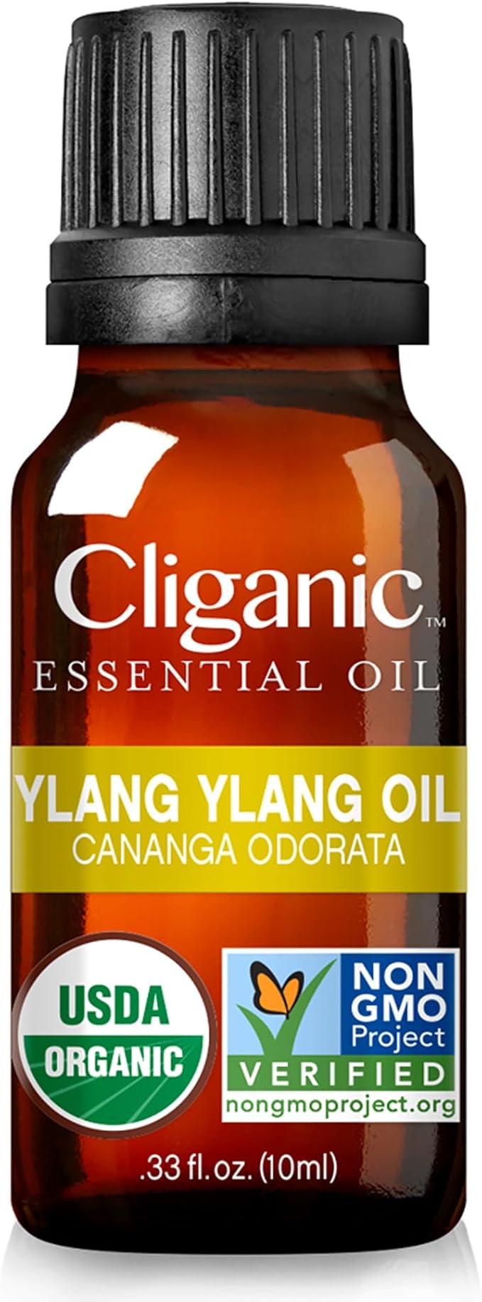 Cliganic Organic Ylang Ylang Essential Oil, 100% Pure Natural for Aromatherapy | Non-GMO Verified