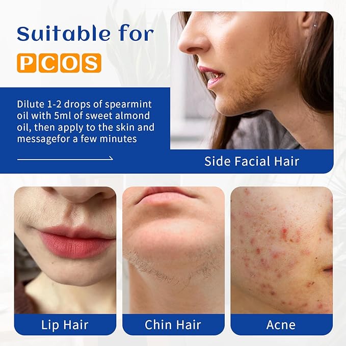 HIQILI 100ML Spearmint Oil for Skin Care, Facial, Can be Added to Lotions, Creams -100% Pure Natural Treatment Grade - 3.38 Fl Oz