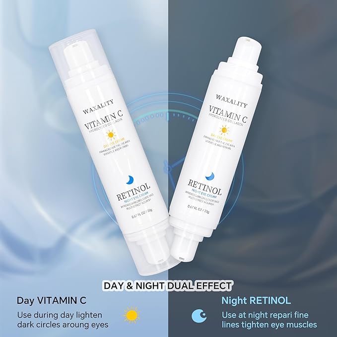 Under Eye Cream Dark Circles, Under Eye Skin Treatment Cream Reduces Puffiness, Fine Lines, Wrinkles and Eye Bags, Day & Night Brightening, Moisturizing & Firming Eye Serum with Vitamin C & Retinol