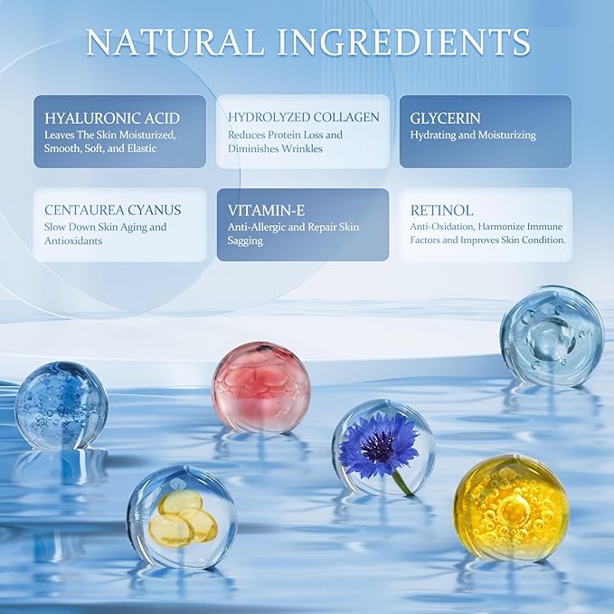 Under Eye Patches Masks - for Eye bags,Dark Circles,and Fine Lines,puffiness Smoothing Skin Care Treatment with Collagen and Hyaluronic Acid for Women and Men, (60 Pcs) Blue