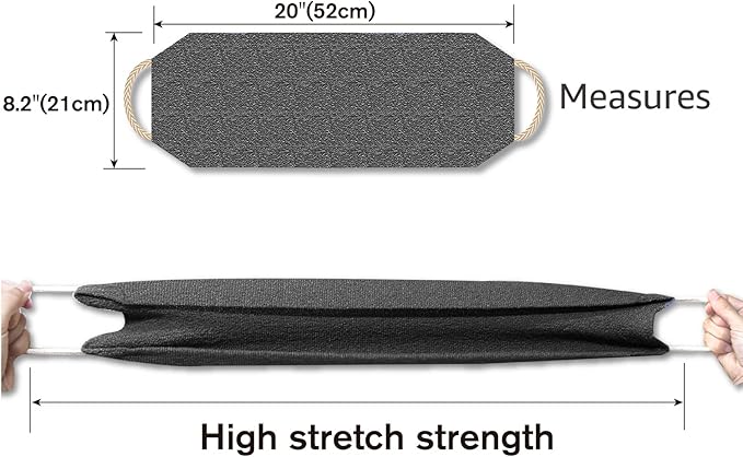 Evridwear Exfoliating Back Scrubber with Handles Two Sides for Body Shower Deep Cleans Skin Massages Invigorating Blood Circulation Men Women One Size (Gray)