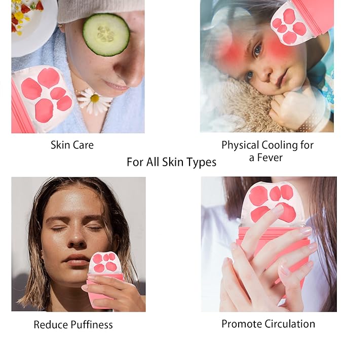 Ice Face Roller, Recula Silicone Ice Roller for Face to Tighten and Lift skin, Face & Eye Puffiness Relief, Reusable Facial Ice Mold for Neck to Enhance Natural Glow, Skin Care for Women Beauty