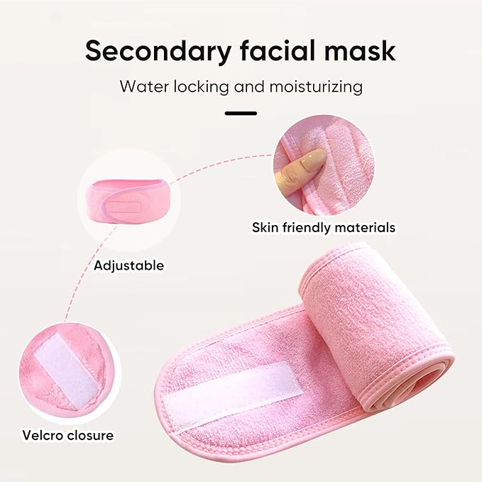 Hot Compress Face Towel Mask Set,Reusable Cold Hot Towel Beauty Skin Care Mask for Open Pores and Increase Blood Circulation,Also Spa Headband and Disposable Plastic Facial Mask.