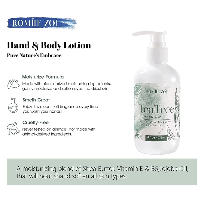 Daily Hand & Body Lotion with Moisturizing Shea Butter for All Skin Type- Tea Tree - 236 ML / 8 FL OZ