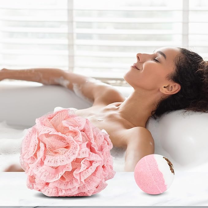 Relaxing Spa Kit Gift Basket Set - Birthday Gifts for Women - Gift for Wife, Mom, Sister, Girlfriend, Friends (Pink)