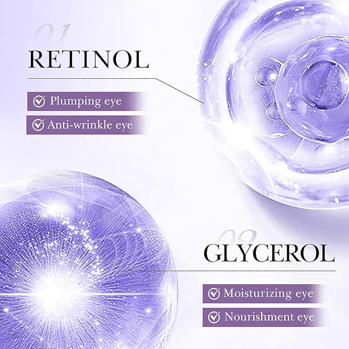 Retinol Eye Cream, Moisturizing Eye Care Daily Anti-Wrinkle Cream with 45% Retinol and 5% Hyaluronic Acid to Smooth and Moisturize Skin, Under Eye Bags, Reduce Dark Circles, Wrinkles (0.7 Ounces)