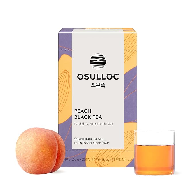 OSULLOC Tropical Black Tea (Tropical Mango & Peach Flavor), Fruit tea Blend, Premium Teabags from Jeju Island, 20 count, 1.06 oz, 30g