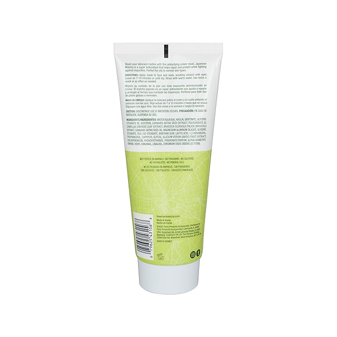 Freeman Exotic Blends Detoxifying Japanese Matcha Cream Facial Mask, 6 fl.oz./ 175 mL Tube