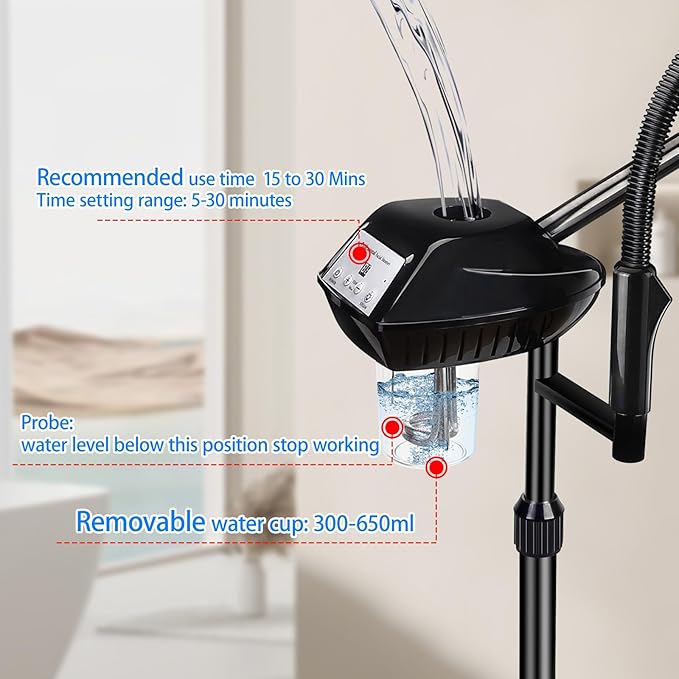 Professional Facial Steamer on Wheels, 2-in-1 Facial Steamers with 5X Magnifying Lamp, Ozone Facial Steamer for Facial Deep Cleaning, Facial Humidifier for Spa, Salon and at Home Use